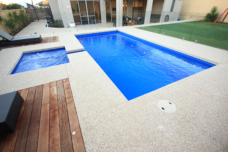 "Palazzo" Fiberglass Swimming Pool (Medium Pool) (pictured as Backyard Pool)